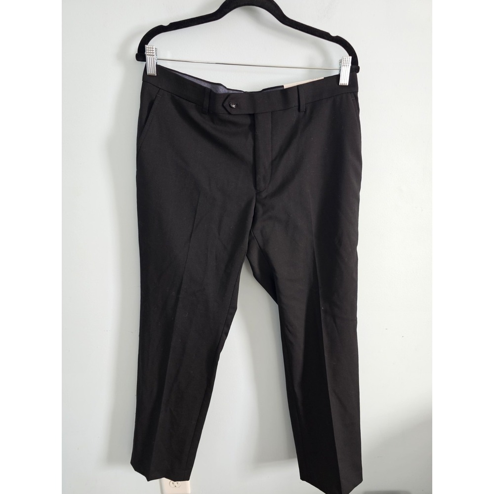 TOMMY‎ HILFIGER 34W 30L Tyler Black Modern Fit Stretch Dress Pants